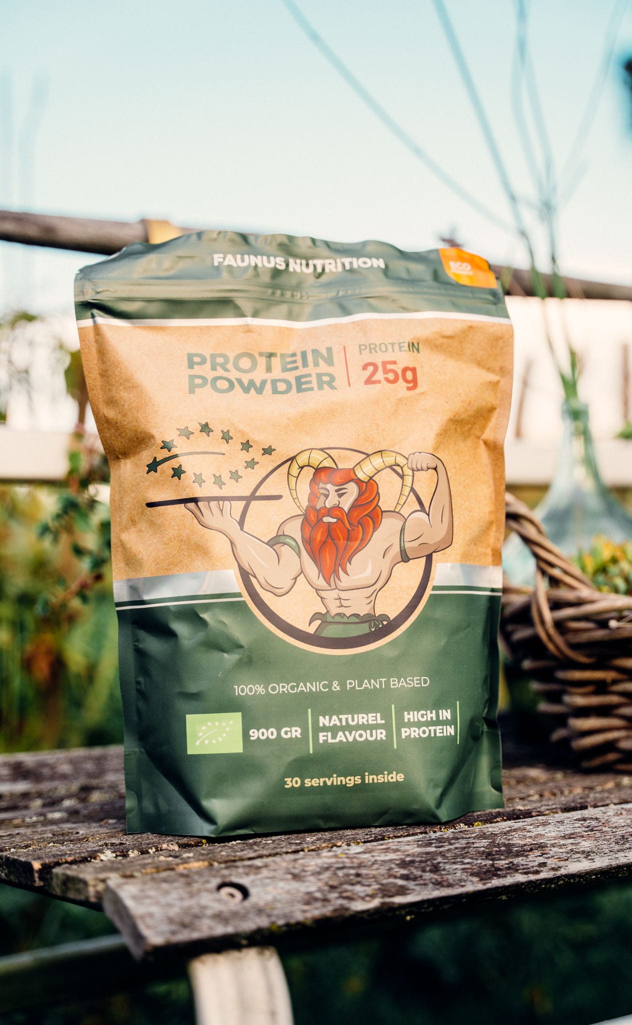 Faunus Nutrition beste proteïne poeder naturel 900g | lifestyle 2 side|