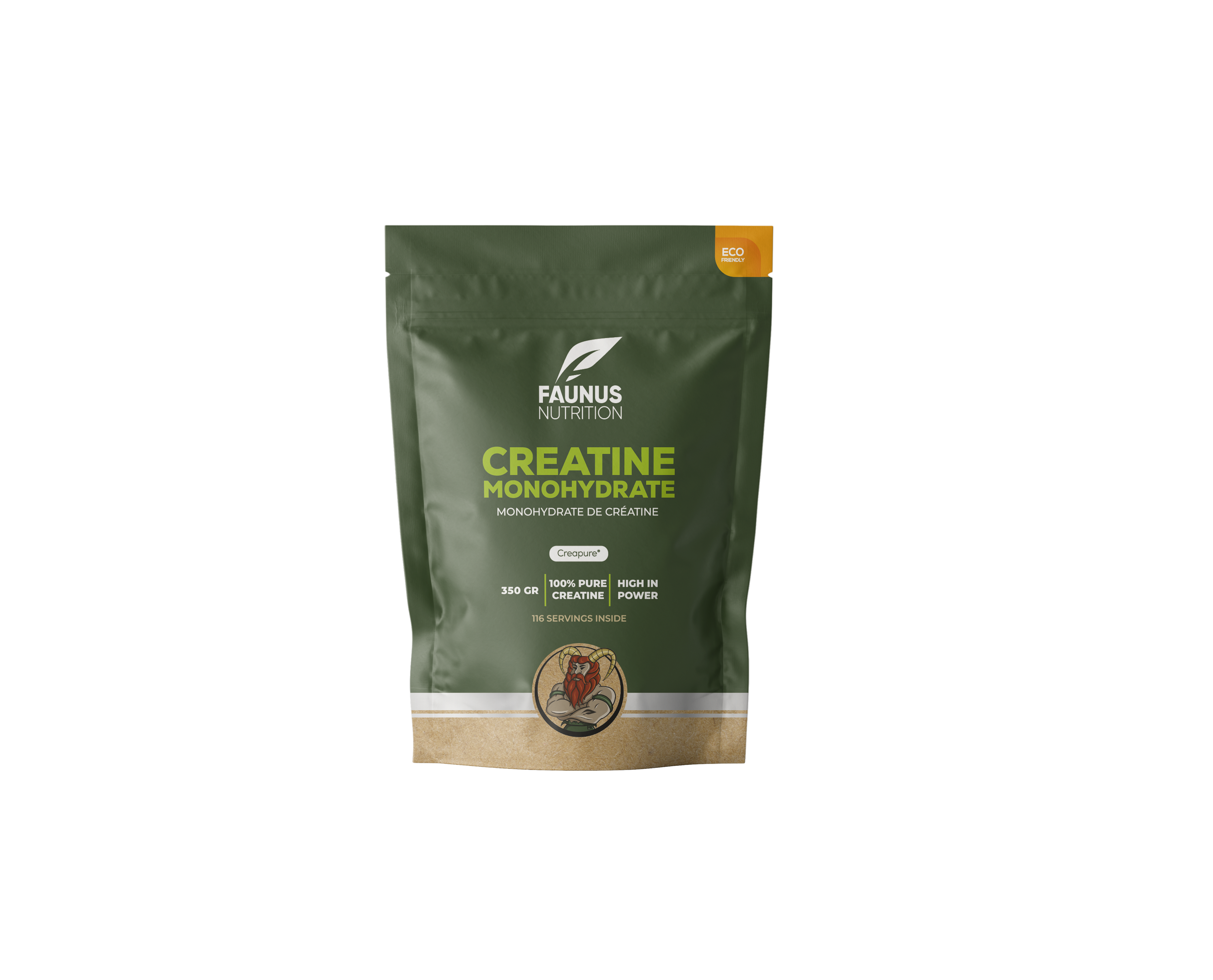 Faunus Nutrition Creapure® creatine monohydraat 350 gram | front side 