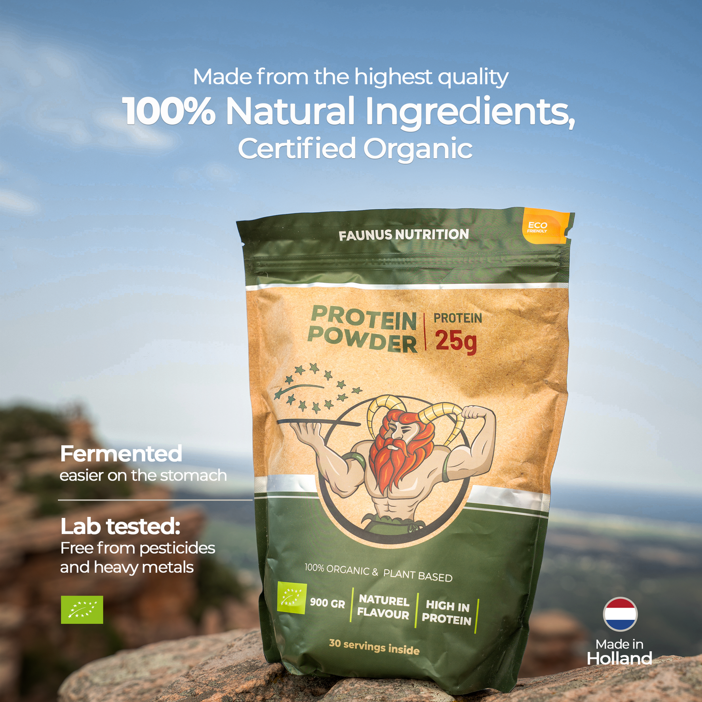 Biologisch gefermenteerd vegan eiwitpoeder – Vanille (900g) | Licht verteerbaar